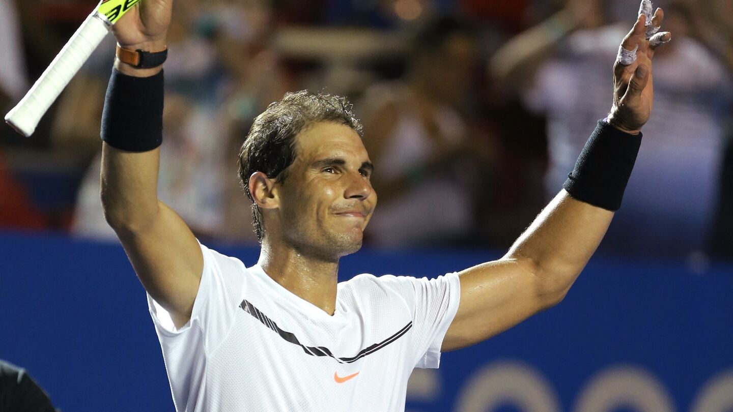 Rafa Nadal celebra su victoria en M&eacute;xico