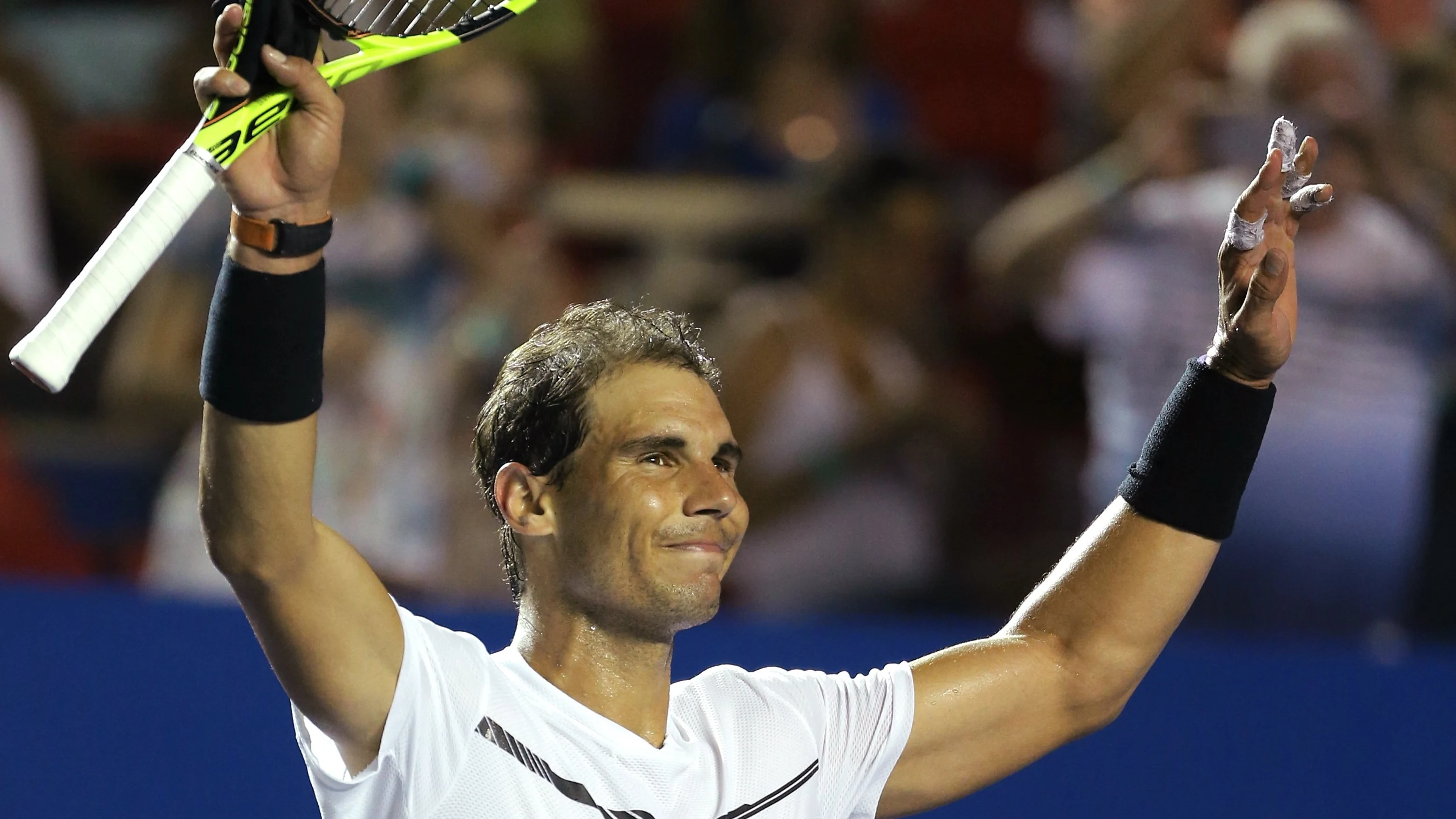 Rafa Nadal celebra su victoria en M&eacute;xico