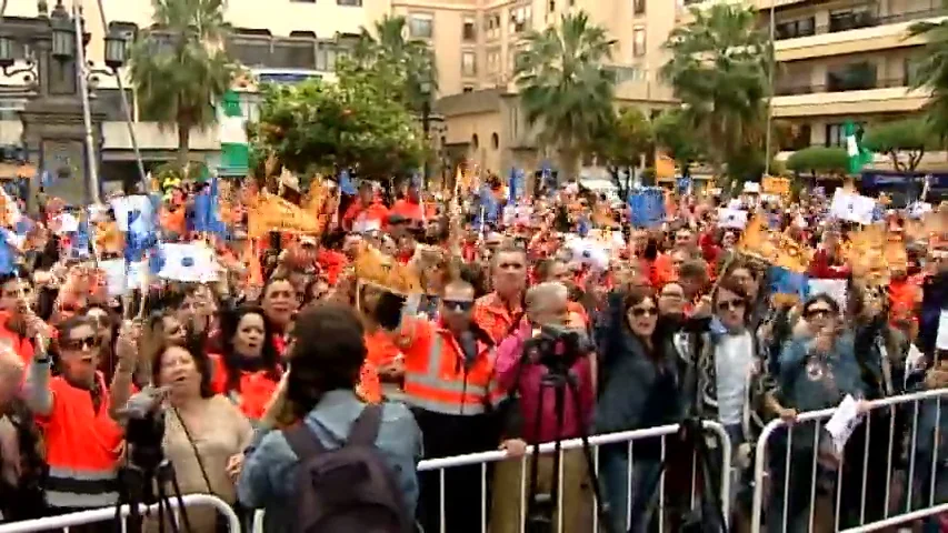 Manifestación en Algeciras en apoyo a los estibadores