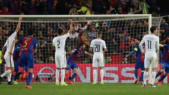 Sergi Roberto celebra el gol que clasifica al Barcelona en cuartos de la Champions League Sergi Roberto celebra el gol que clasifica al Barcelona en cuartos de la Champions League