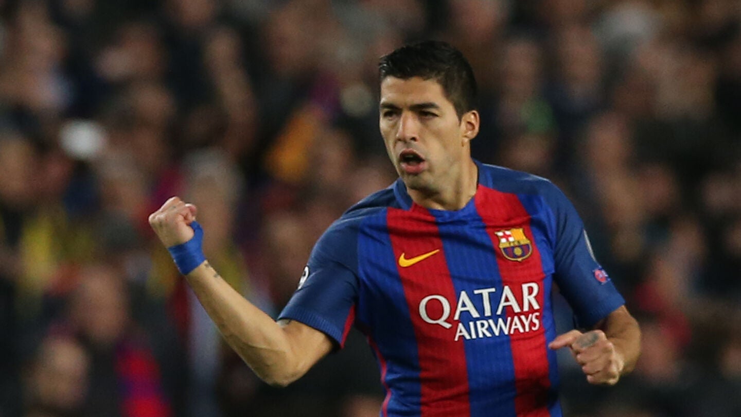 Luis Su&aacute;rez celebra su gol al PSG