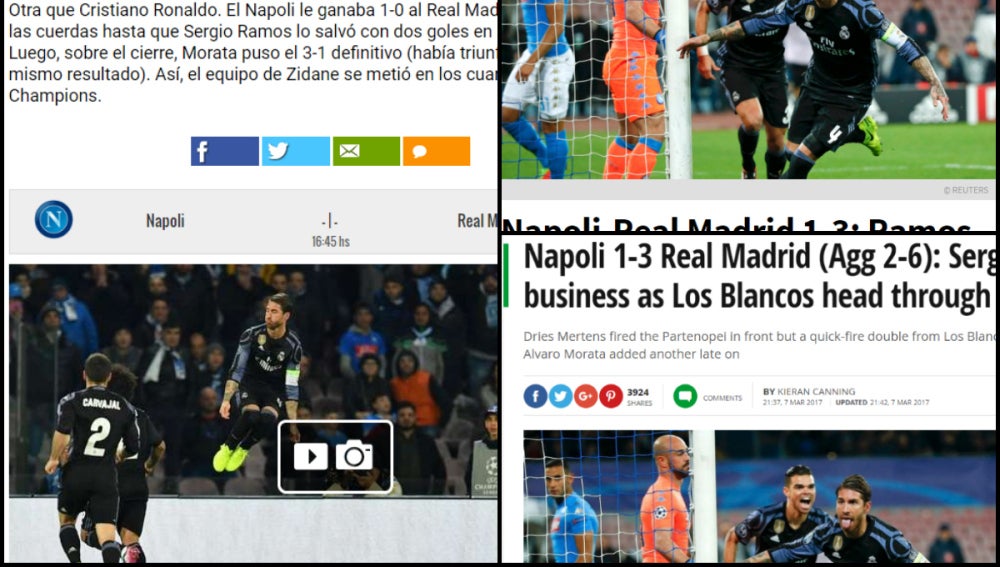 Las portadas de los principales medios tras la victoria del Madrid en Nápoles