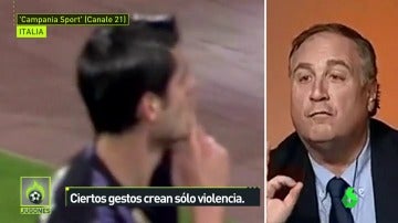 Frame 45.810622 de: Morata, insultado tras mandar a callar a la afición de San Paolo: "Eres un mierda"