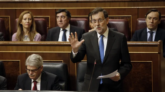 El presidente del Gobierno, Mariano Rajoy, durante la sesión de control al Gobierno El presidente del Gobierno, Mariano Rajoy, durante la sesión de control al Gobierno
