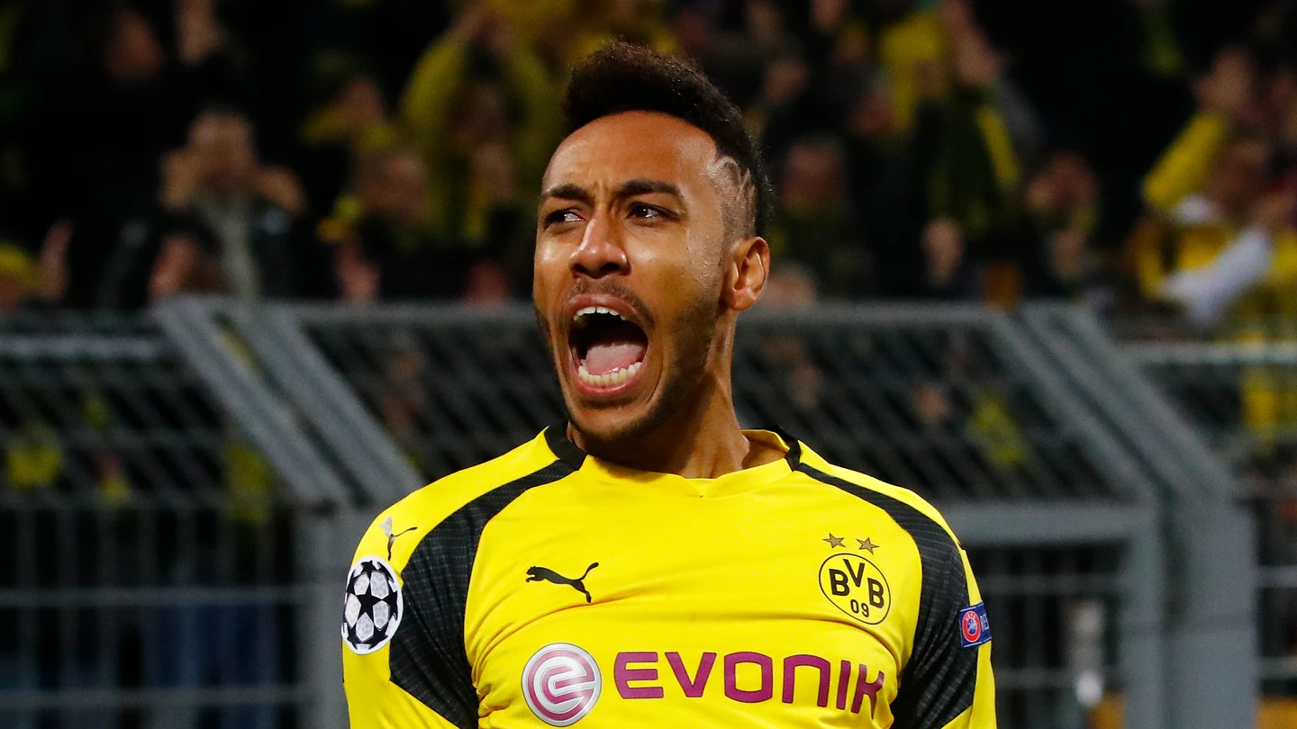 Aubameyang, celebra su gol al Benfica Aubameyang, celebra su gol al Benfica