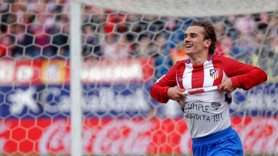 Griezmann celebra su gol contra el Valencia