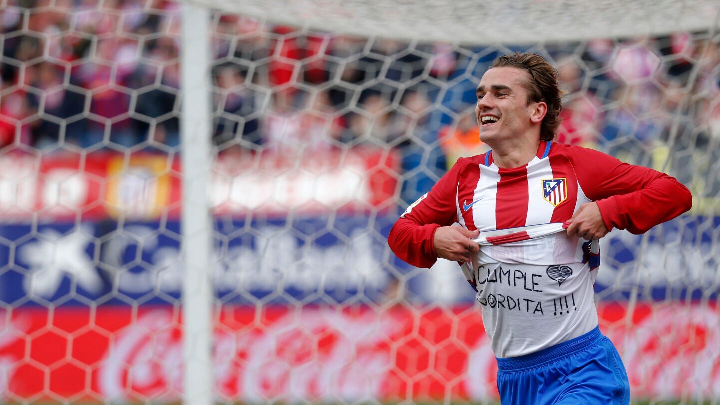 Griezmann celebra su gol contra el Valencia