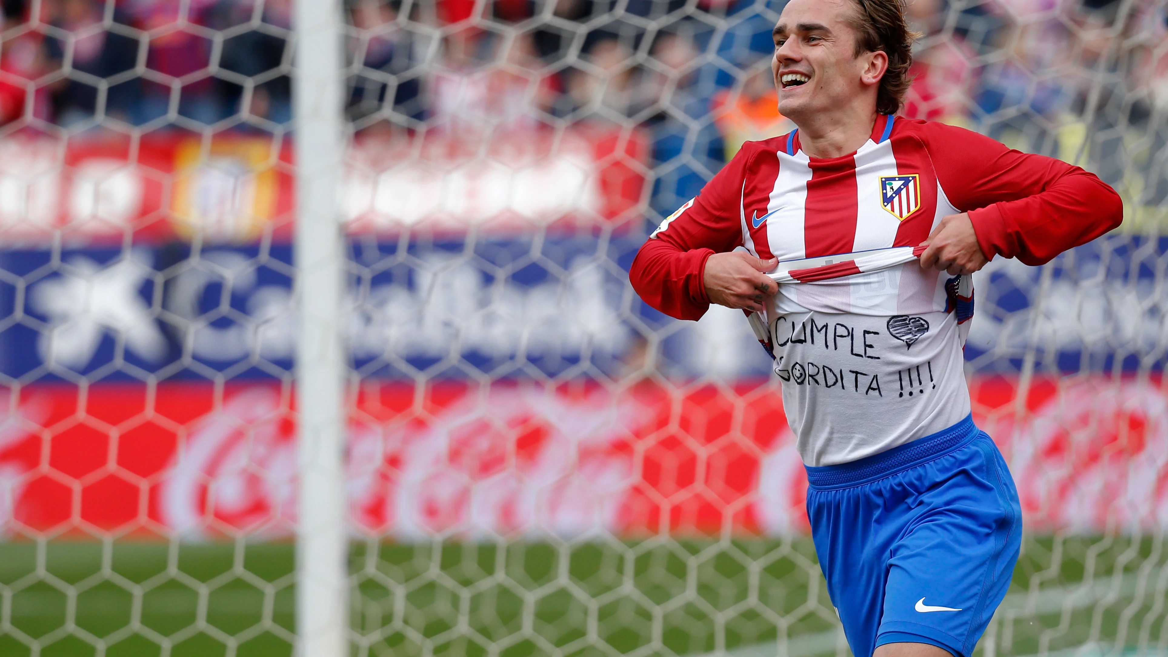 Griezmann celebra su gol contra el Valencia
