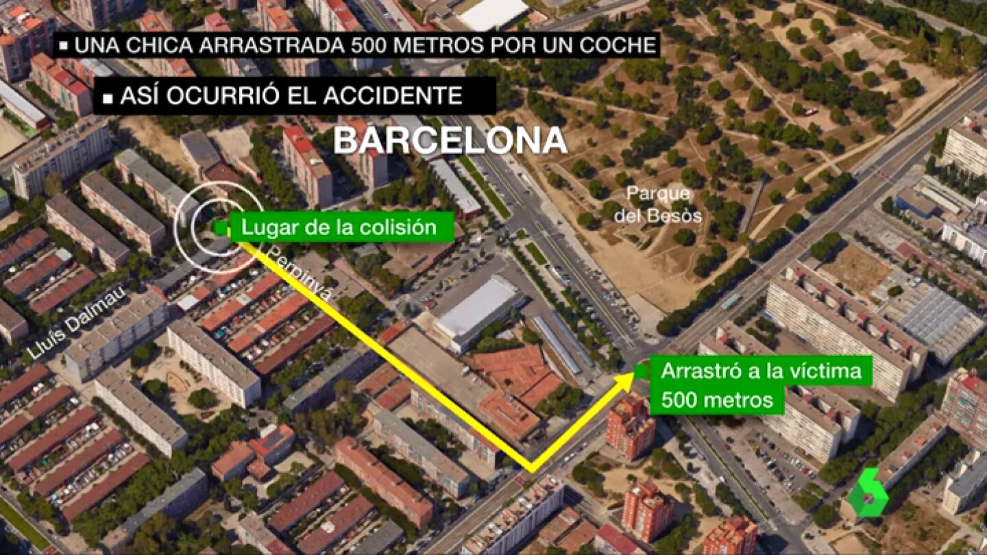 Frame 13.444076 de: Un conductor alcoholizado arroll&oacute; a una joven que circulaba en moto durante 500 metros