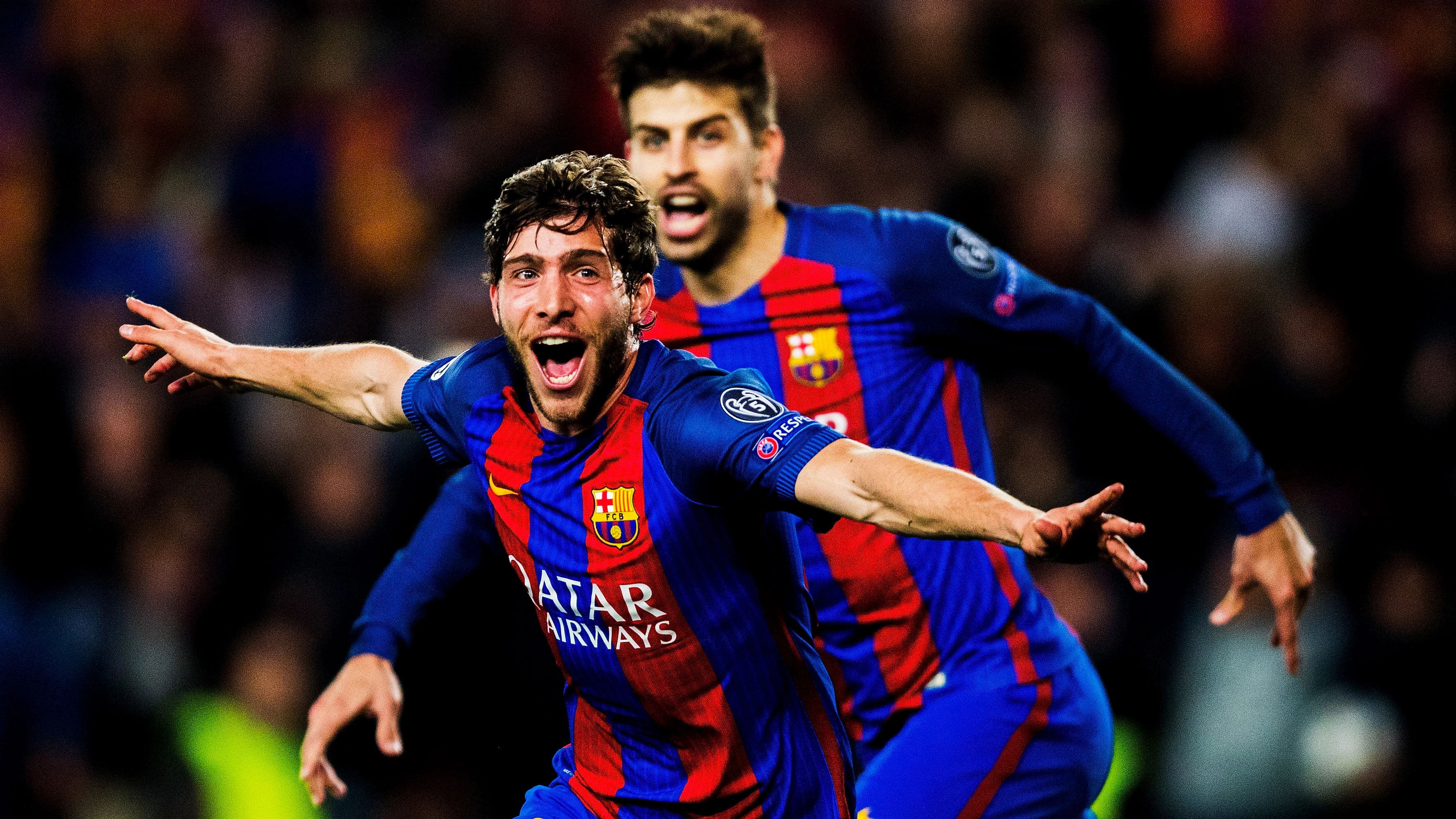 Sergi Roberto celebra su histórico gol ante el PSG