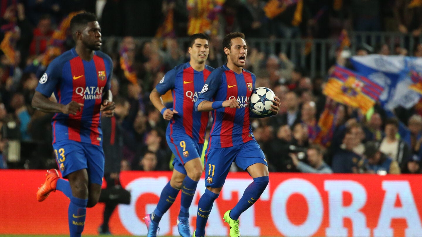 Neymar celebra con rabia un gol ante el PSG