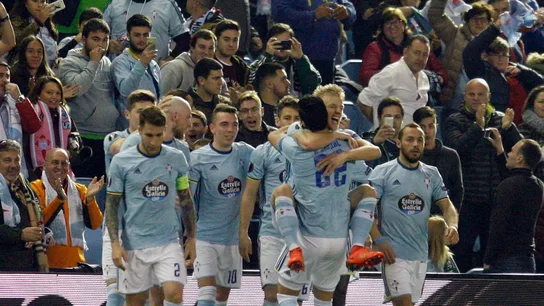 Los jugadores del Celta celebran un gol ante el Krasnodar en Balaídos Los jugadores del Celta celebran un gol ante el Krasnodar en Balaídos