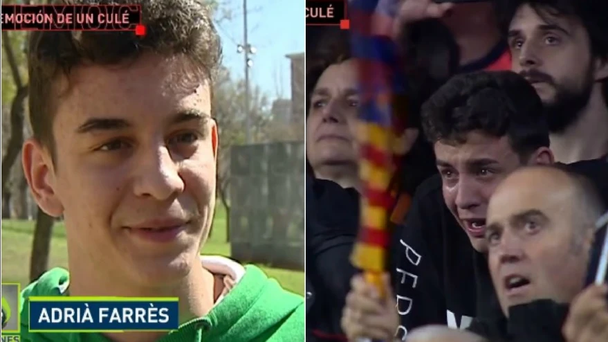 Adrià Farrès, el aficionado culé que lloró en la remontada del Barça Adrià Farrès, el aficionado culé que lloró en la remontada del Barça