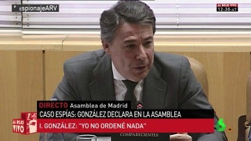 Frame 223.270419 de: Tensión entre Ignacio González y Podemos durante su comparecencia en la Asamblea de Madrid: "Le estoy llamando mentiroso a usted"