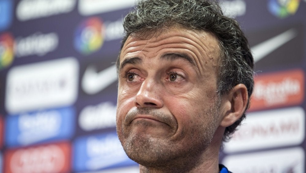 Luis Enrique, durante la rueda de prensa