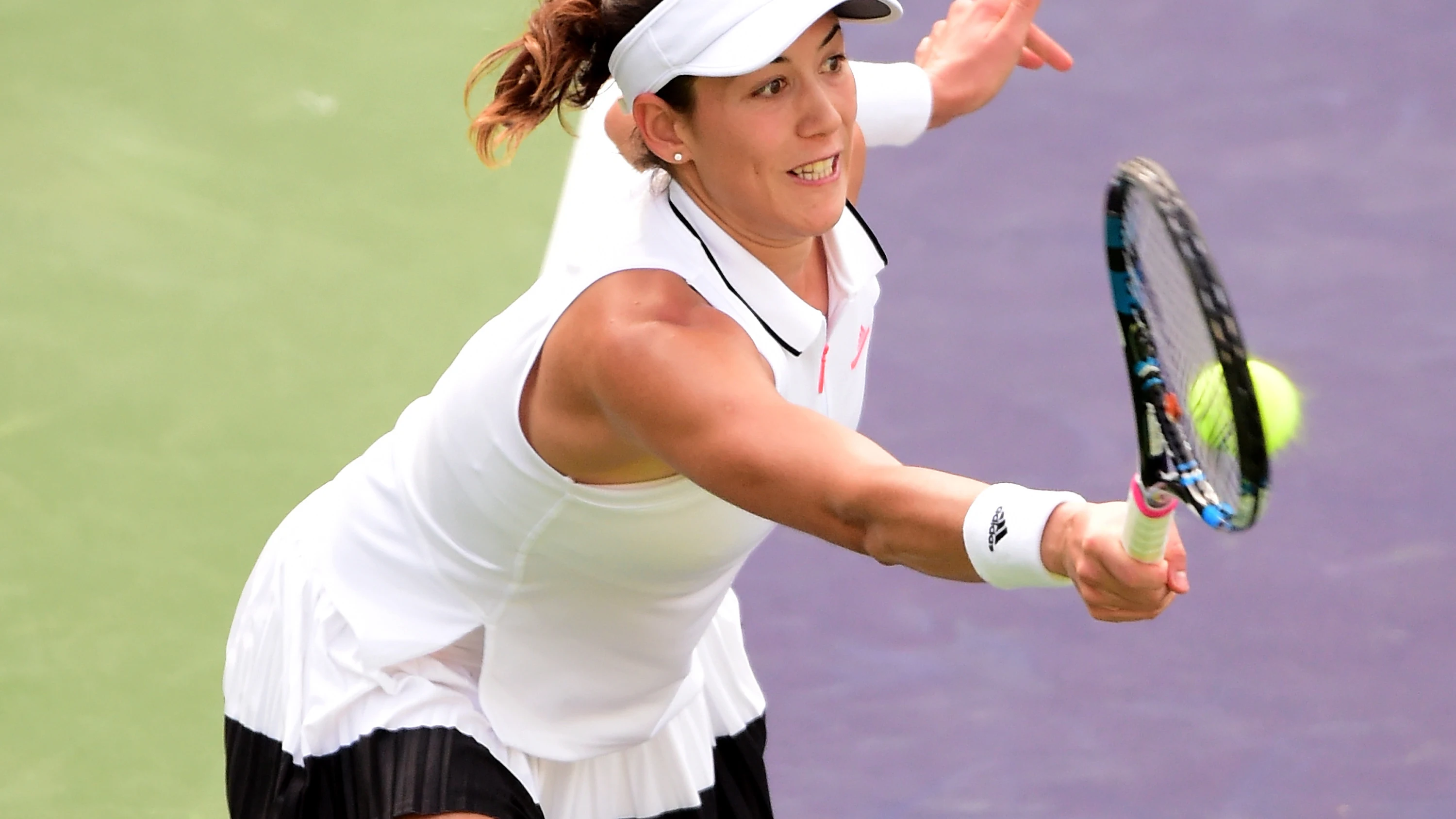 Garbiñe Muguruza, durante su debut en Indian Wells