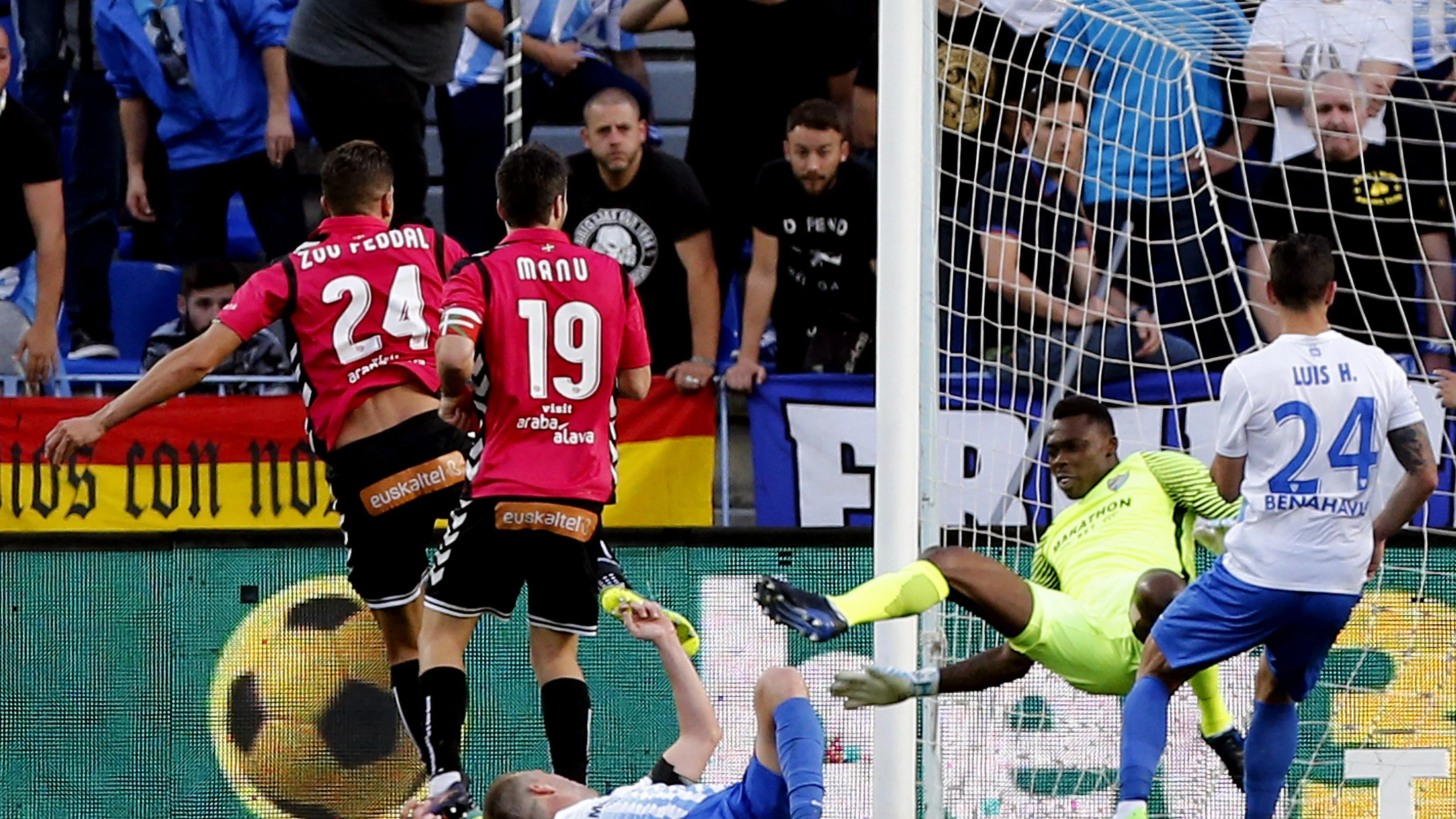 Feddal celebra su gol contra el Málaga