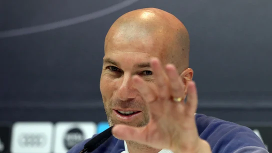 Zinedine Zidane, durante la rueda de prensa Zinedine Zidane, durante la rueda de prensa