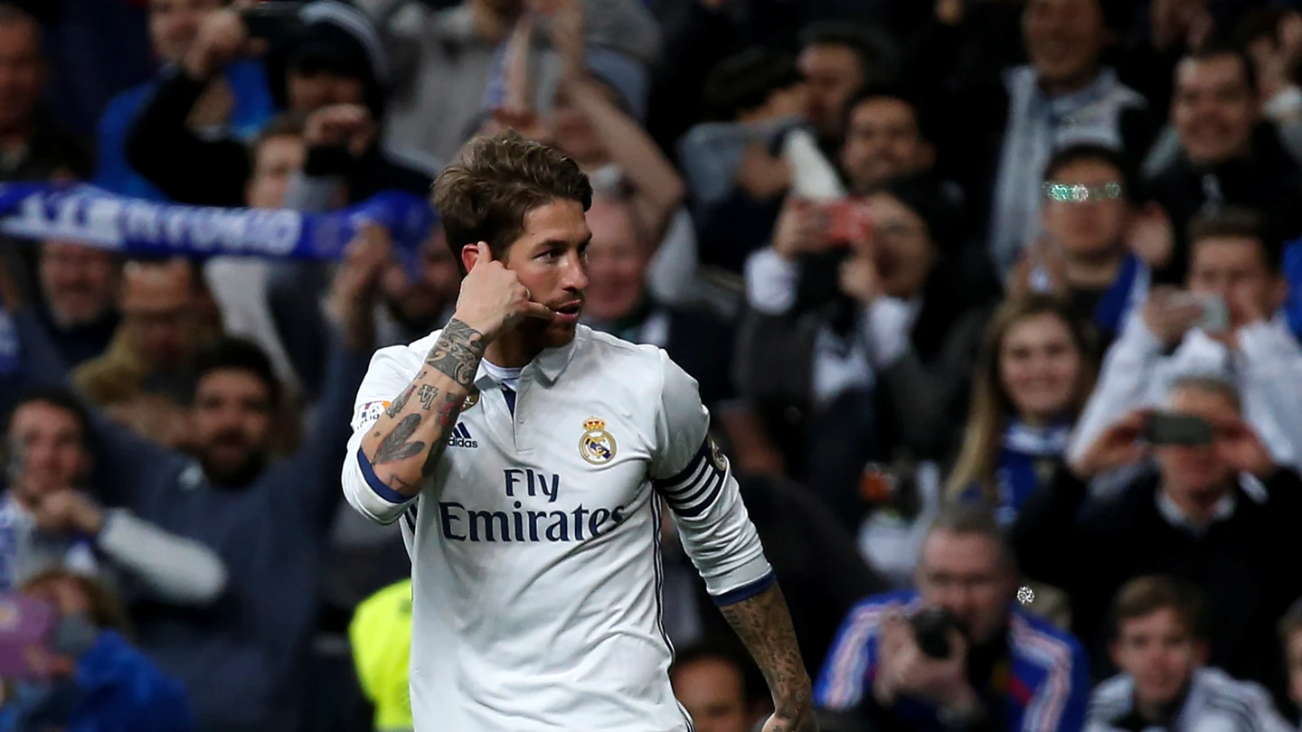 Sergio Ramos celebra su gol contra el Betis Sergio Ramos celebra su gol contra el Betis