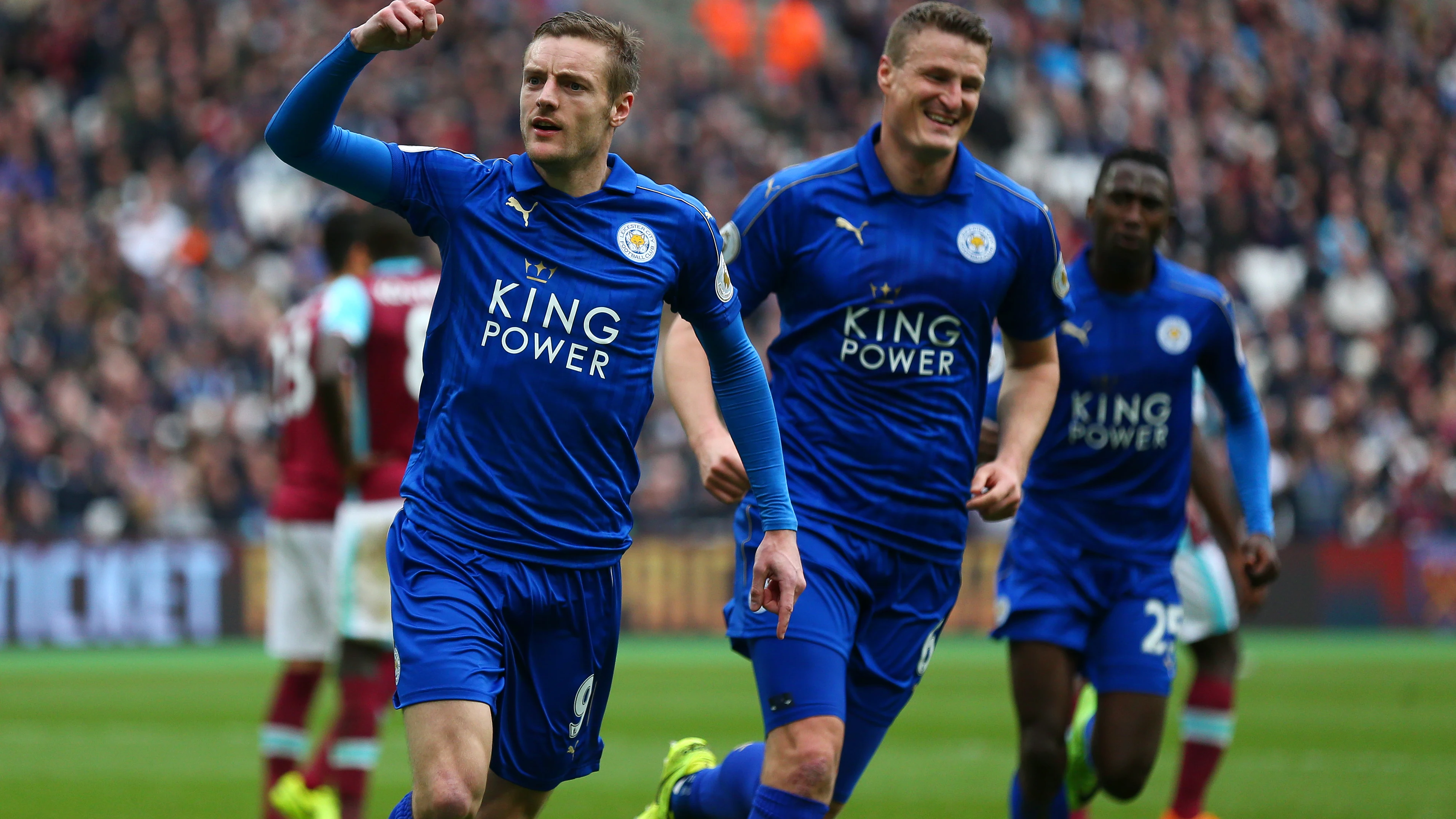 Vardy celebrando un gol