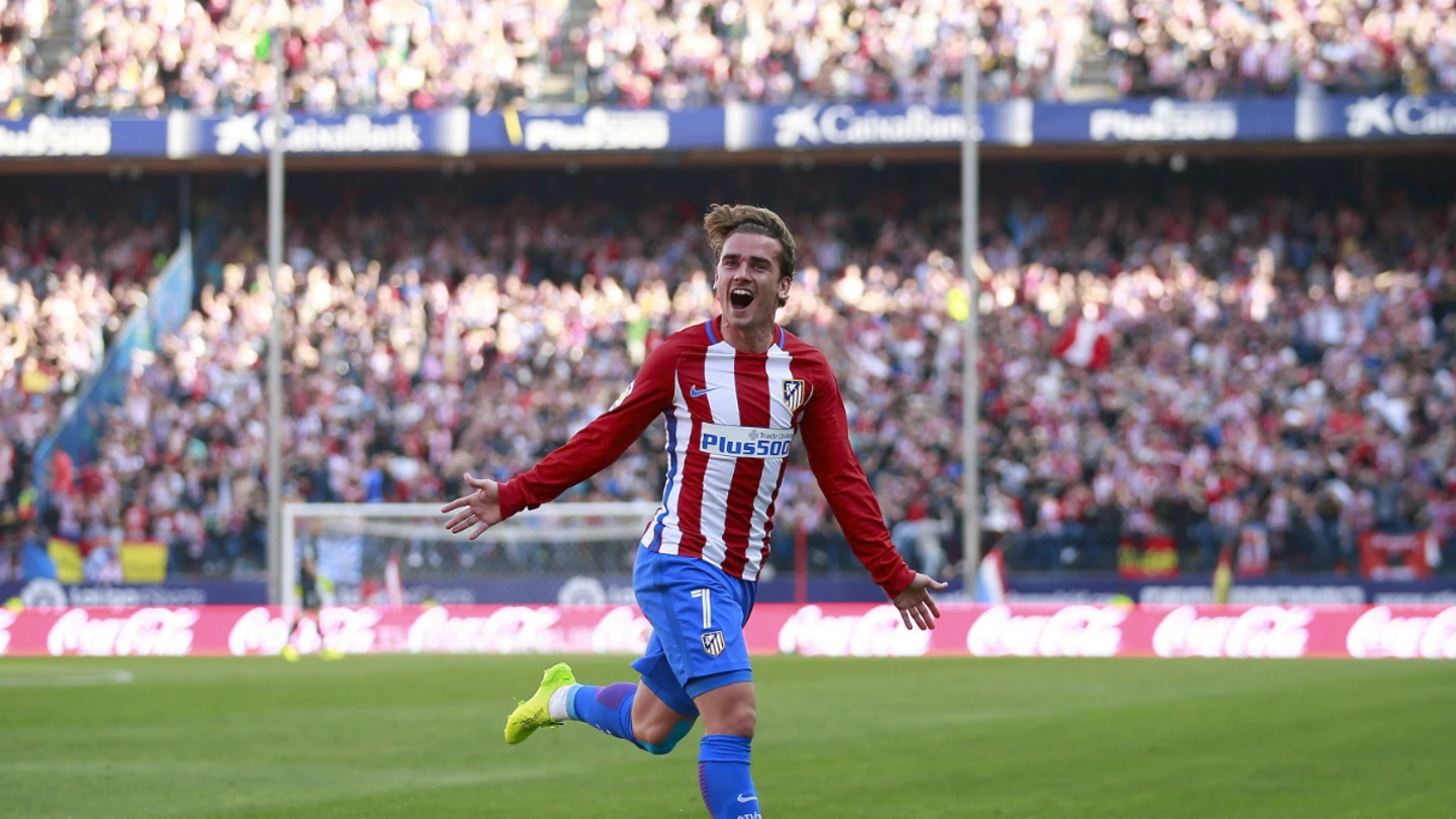 Griezmann celebra un gol Griezmann celebra un gol