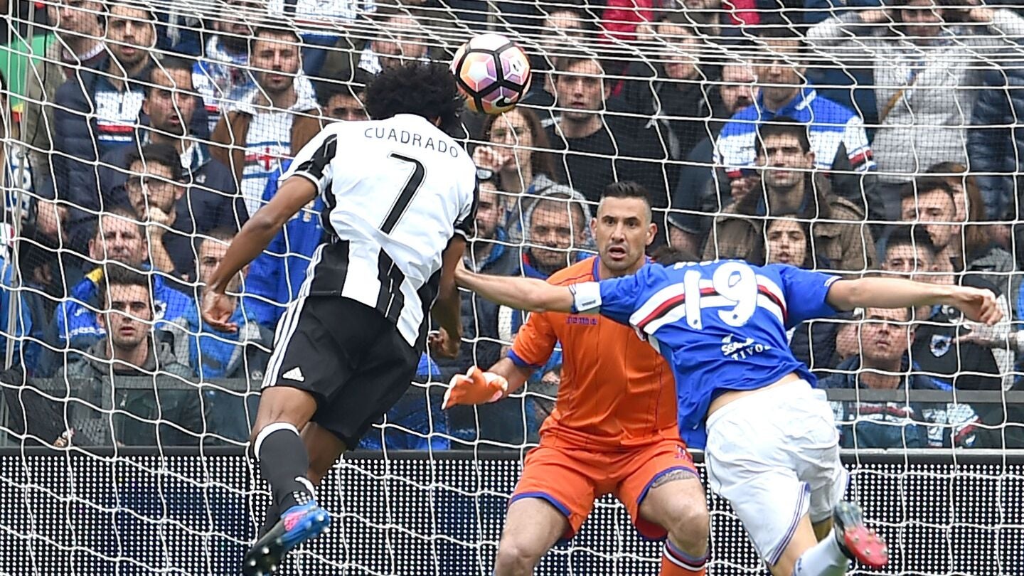 Cuadrado anota el 0-1 ante la Sampdoria