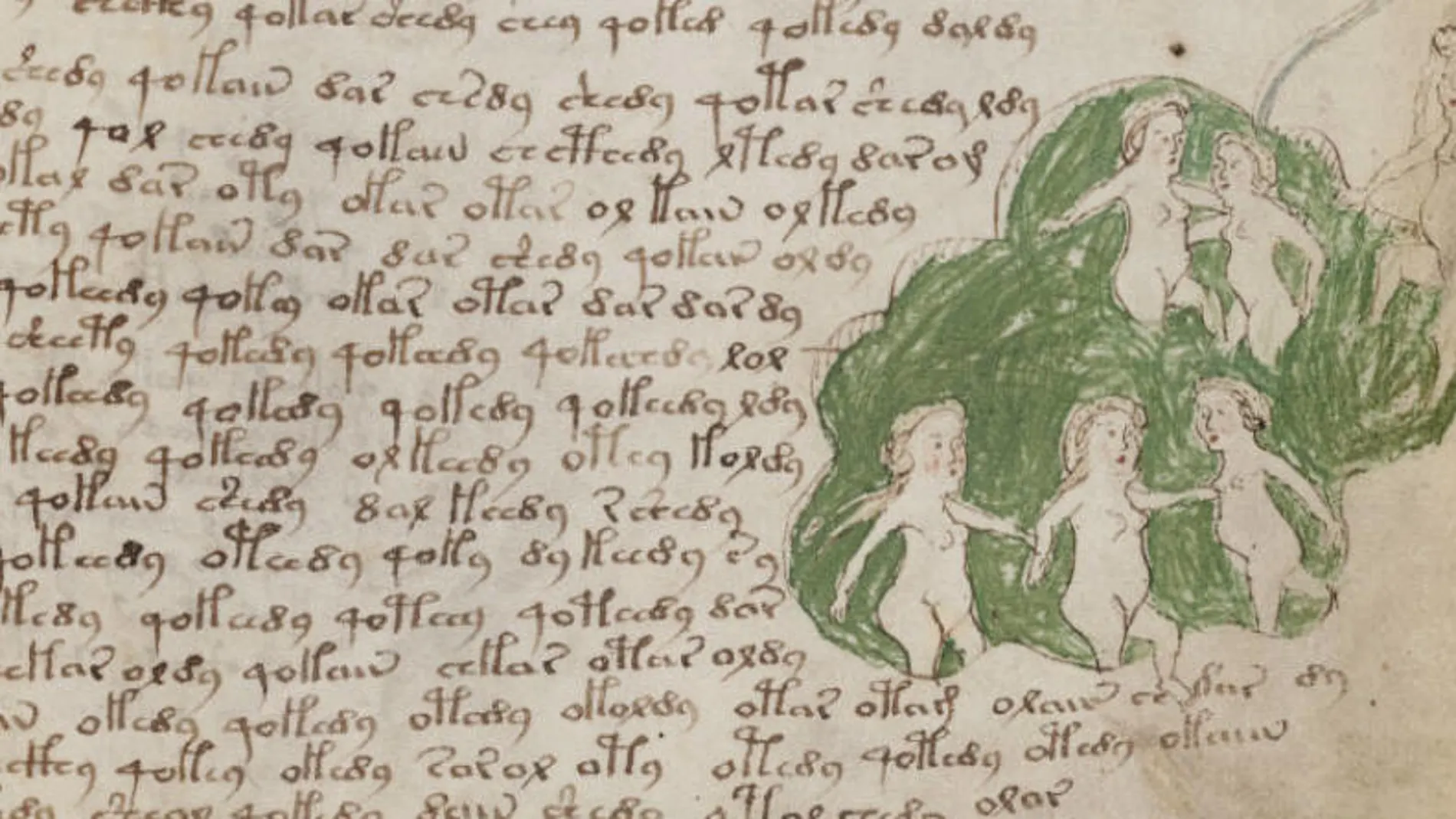 Una página del  Códice Voynich