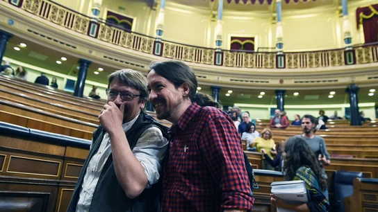 Xavier Doménech y Pablo Iglesias, en el Congreso Xavier Doménech y Pablo Iglesias, en el Congreso