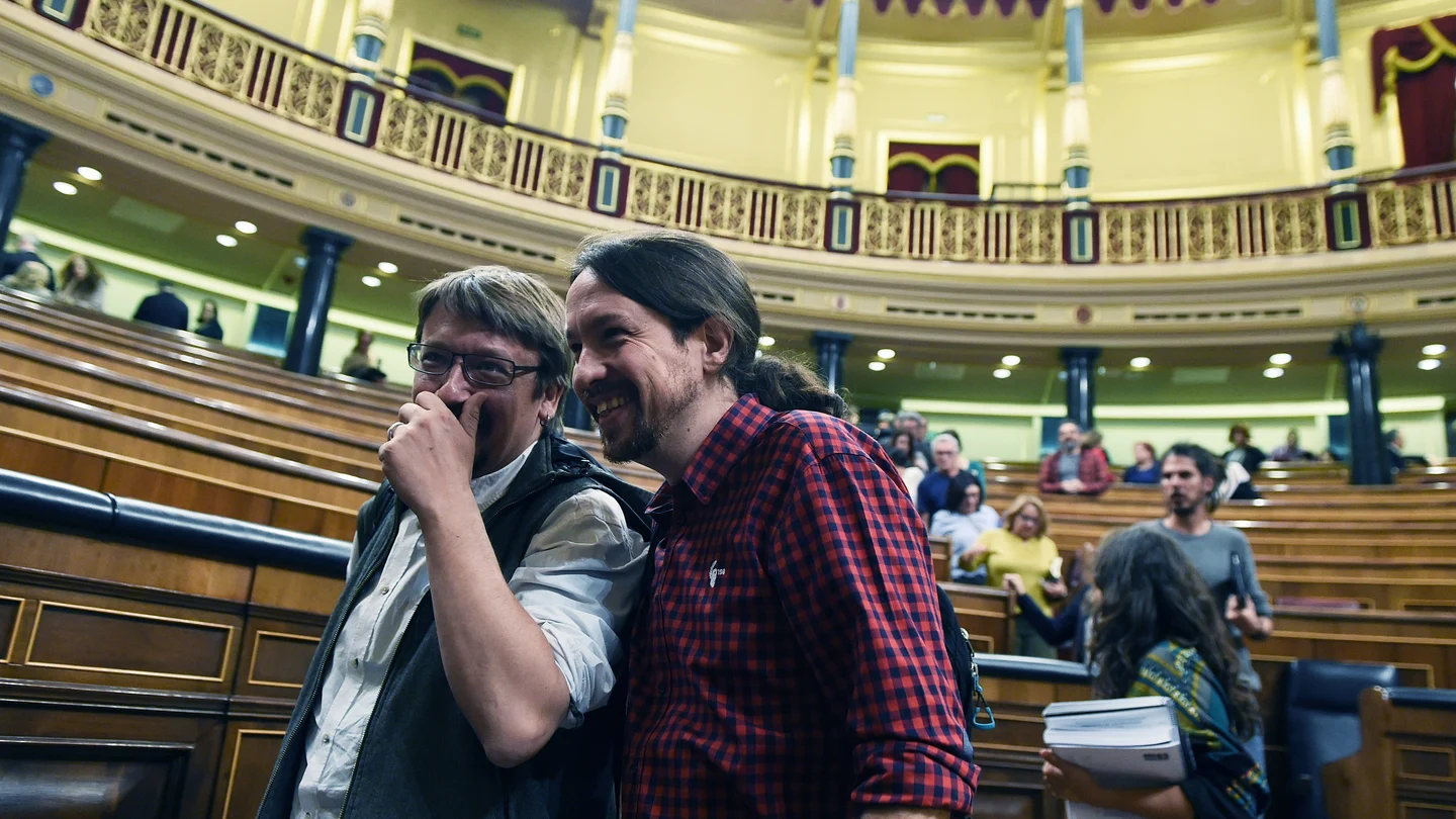 Xavier Doménech y Pablo Iglesias, en el Congreso Xavier Doménech y Pablo Iglesias, en el Congreso
