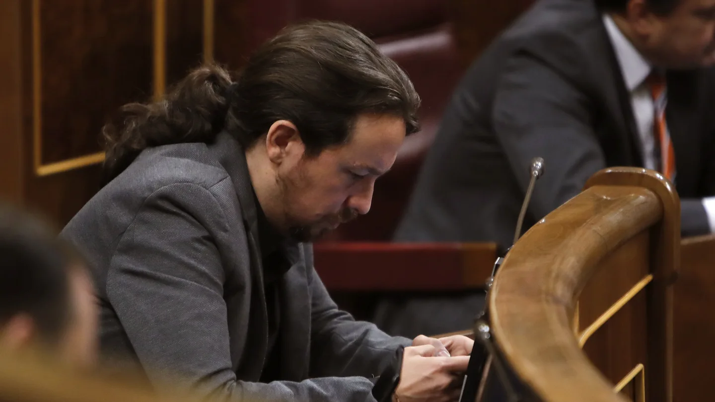 El líder de Podemos, Pablo Iglesias, durante la sesión de control al Gobierno El líder de Podemos, Pablo Iglesias, durante la sesión de control al Gobierno