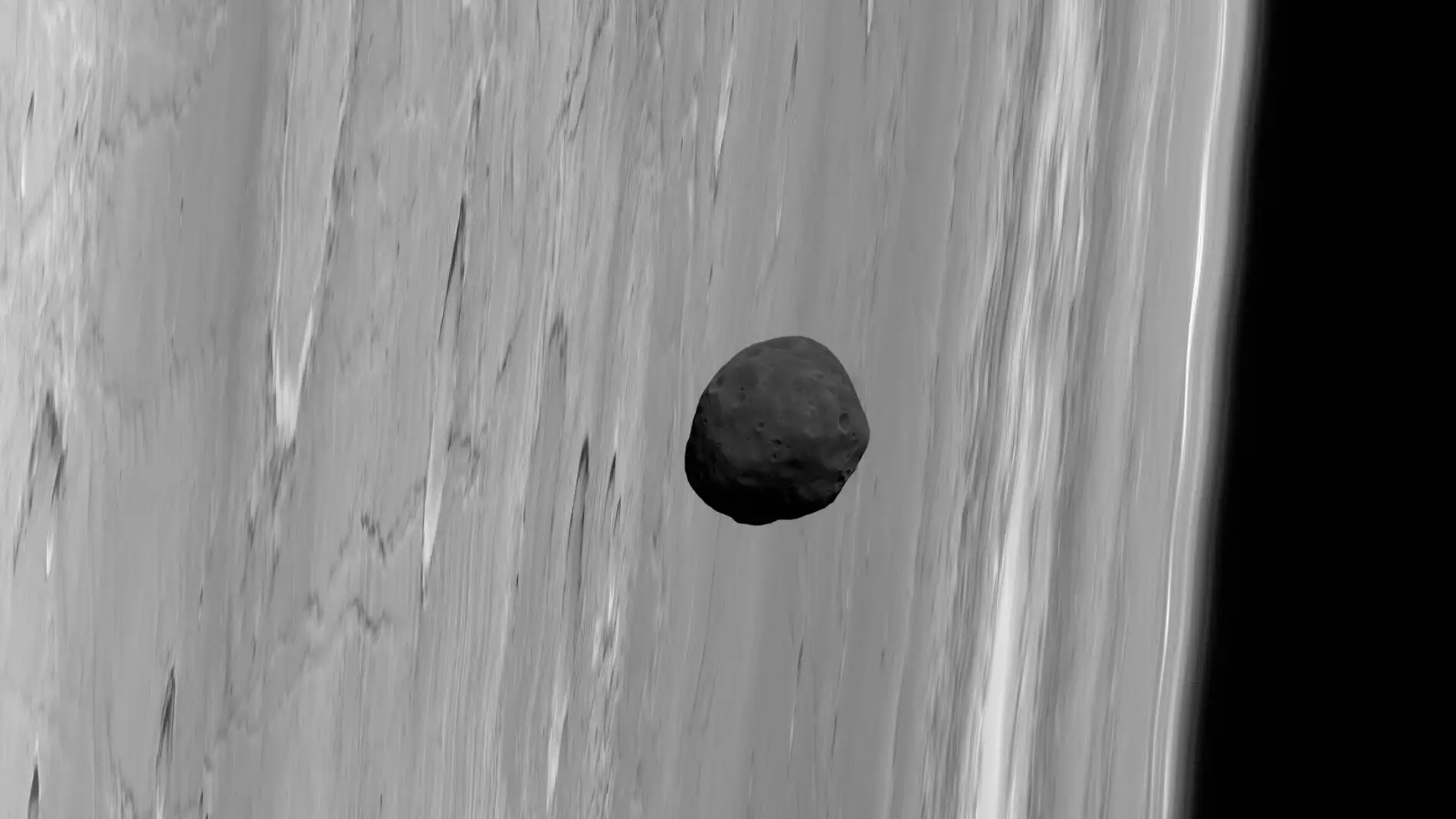 El satélite Phobos captado por la sonda europea Mars Express