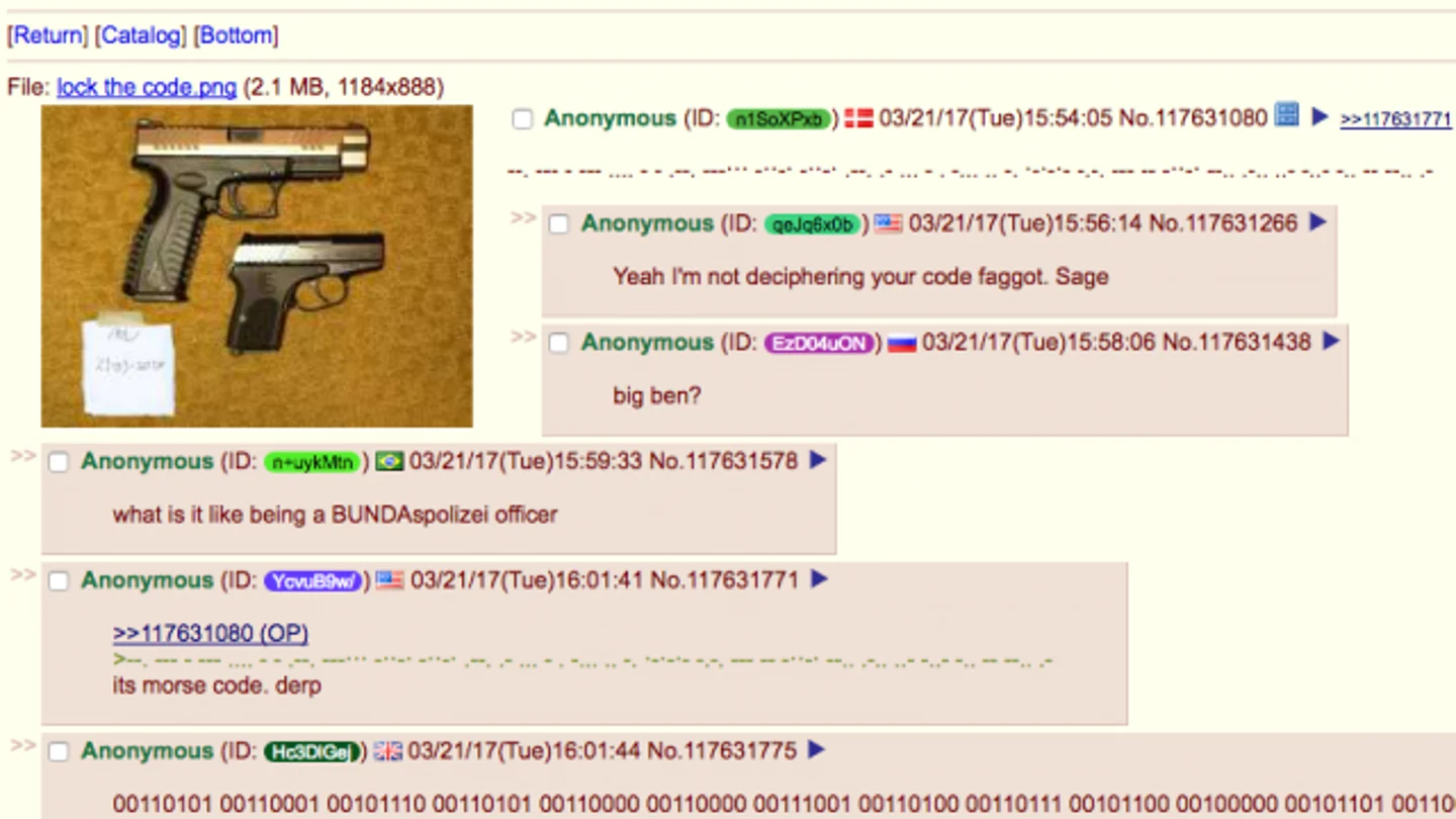 El mensaje publicado en el foro de '4Chan' El mensaje publicado en el foro de '4Chan'