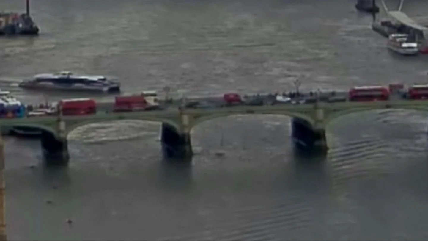 Frame 15.149403 de: El vídeo que muestra el atentado en Londres: una mujer cae al río Támesis Frame 15.149403 de: El vídeo que muestra el atentado en Londres: una mujer cae al río Támesis