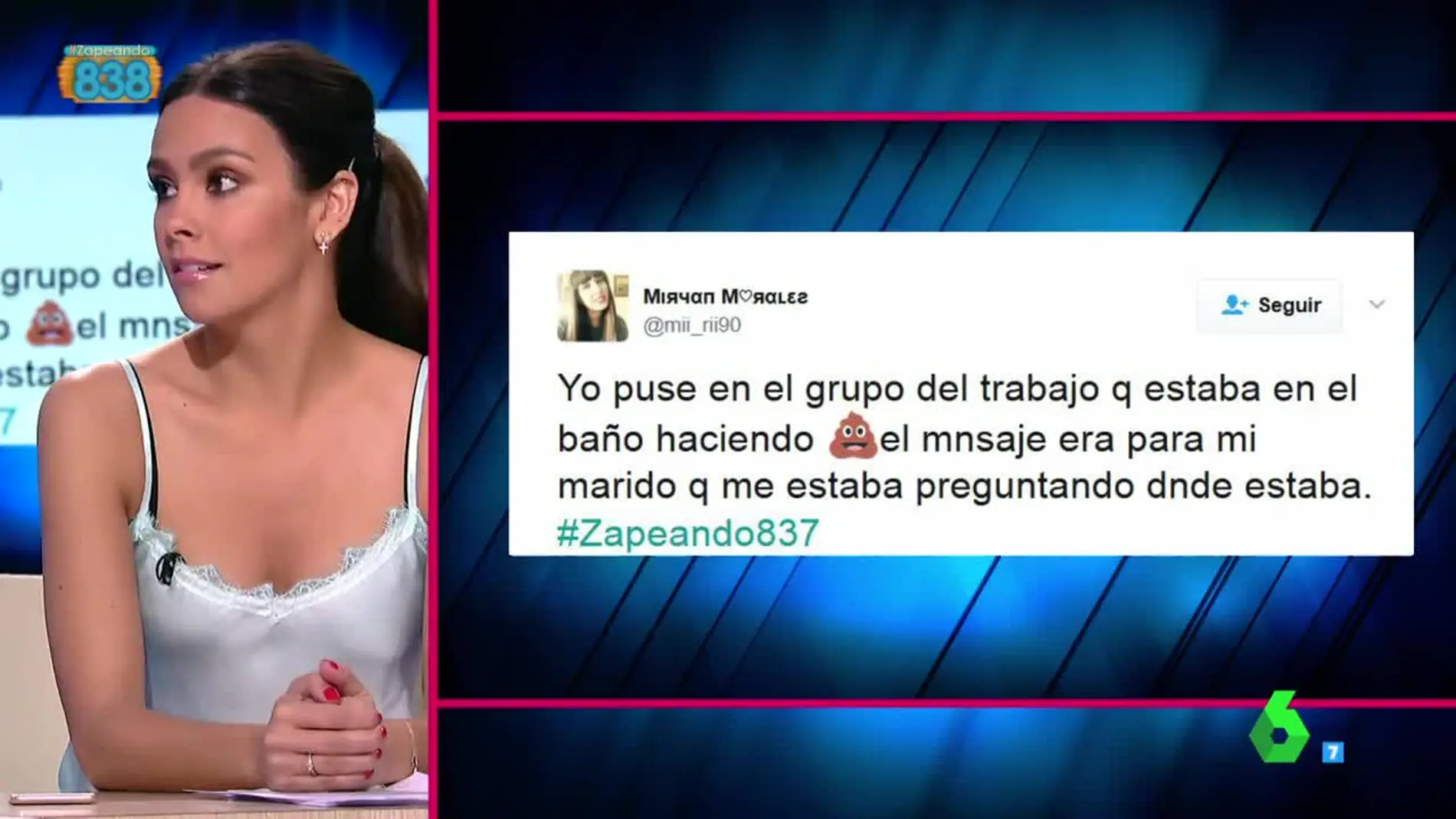 Cristina Pedroche comenta un tuit en Zapeando