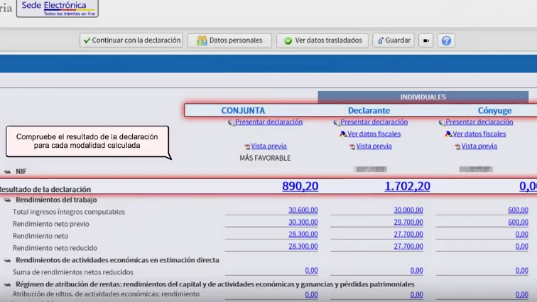 Declaración de la renta por internet