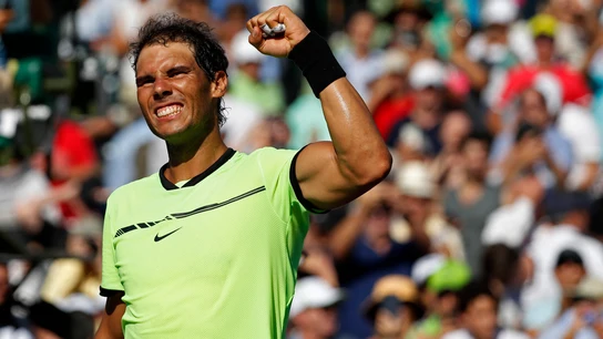 Rafa Nadal celebra su victoria en el Open de Miami Rafa Nadal celebra su victoria en el Open de Miami