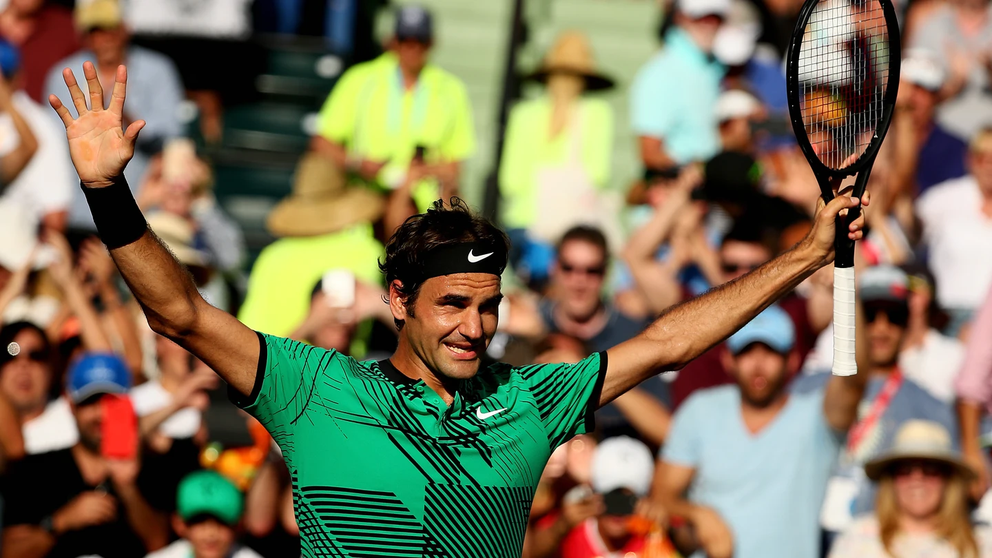 Roger Federer celebra la victoria ante Berdych Roger Federer celebra la victoria ante Berdych