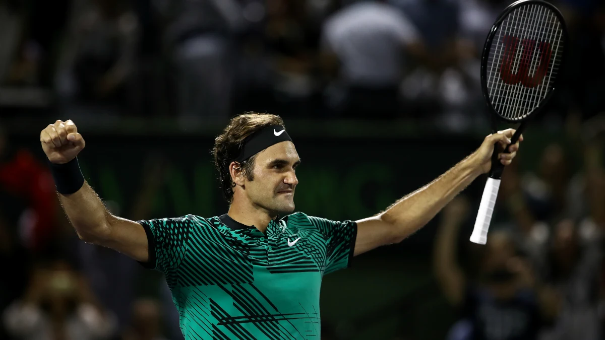 Federer celebra una victoria