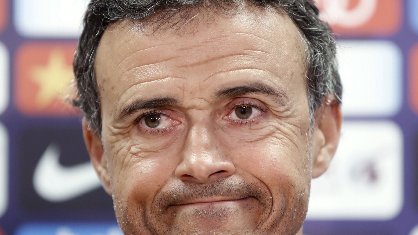 Luis Enrique, durante la rueda de prensa