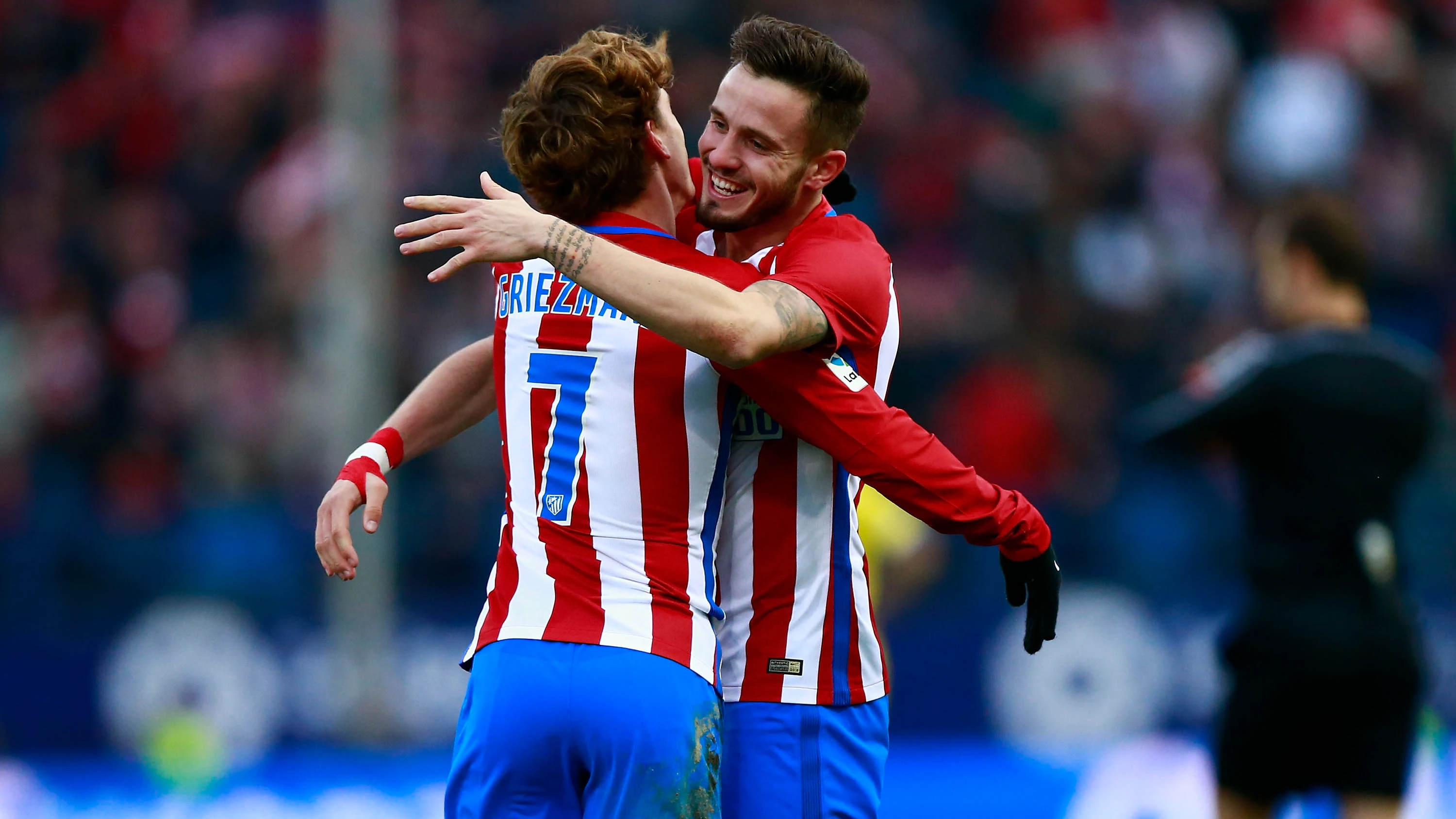 Sául celebrando un gol Griezmann