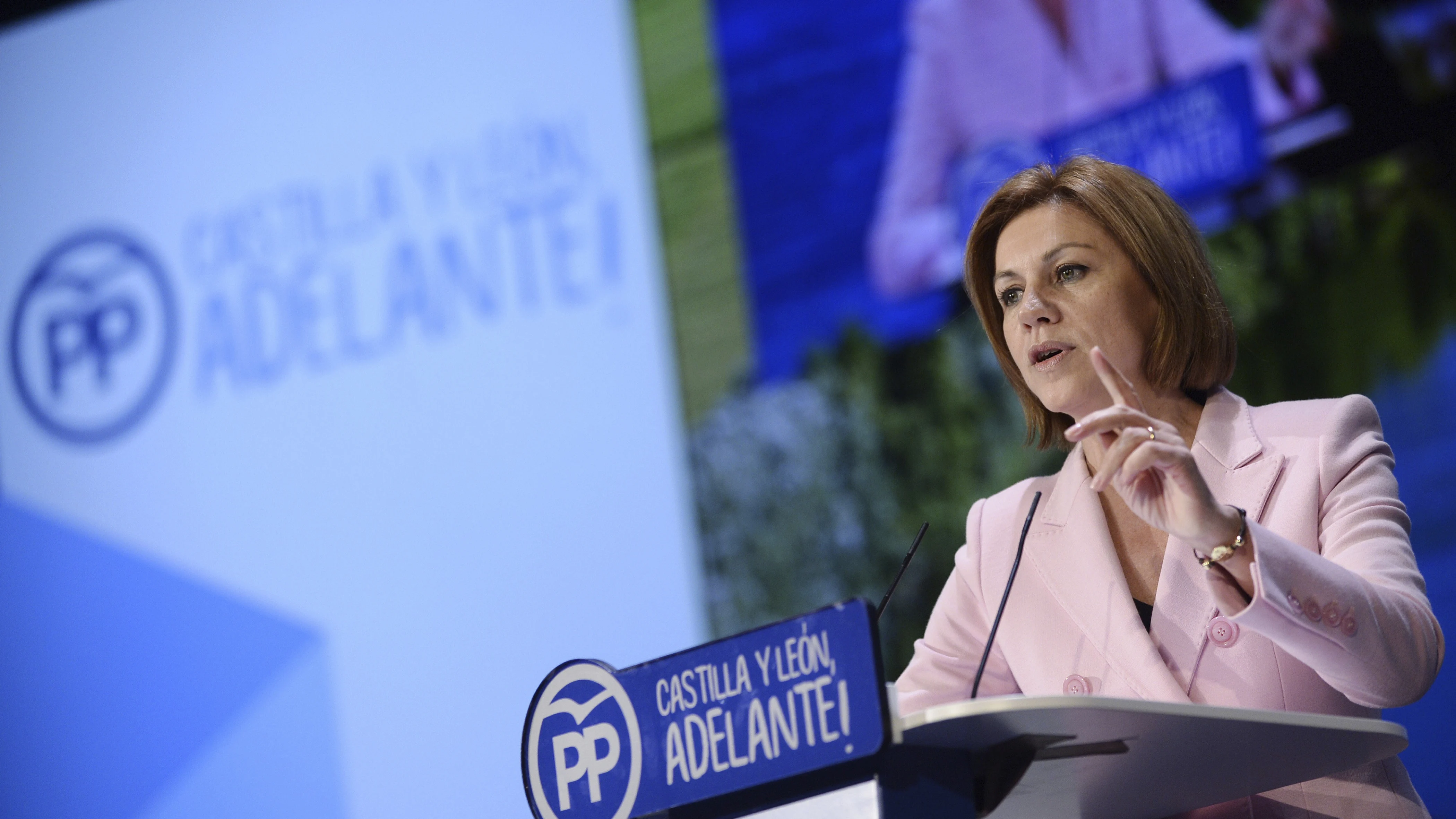 La secretaria general del PP, Maria Dolores de Cospedal, durante su intervención
