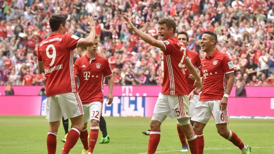 El Bayern de Múnich celebrando uno de los goles El Bayern de Múnich celebrando uno de los goles