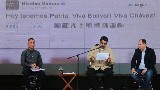 Nicolás Maduro, hablando durante un acto con simpatizantes transmitido por la televisión estatal VTV Nicolás Maduro, hablando durante un acto con simpatizantes transmitido por la televisión estatal VTV