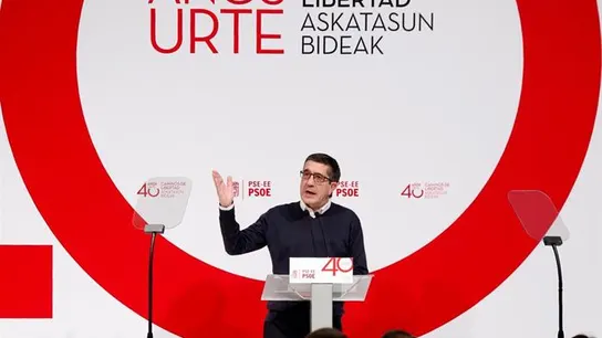 Patxi López, durante el acto de celebración del 40 aniversario de los socialistas vascos Patxi López, durante el acto de celebración del 40 aniversario de los socialistas vascos