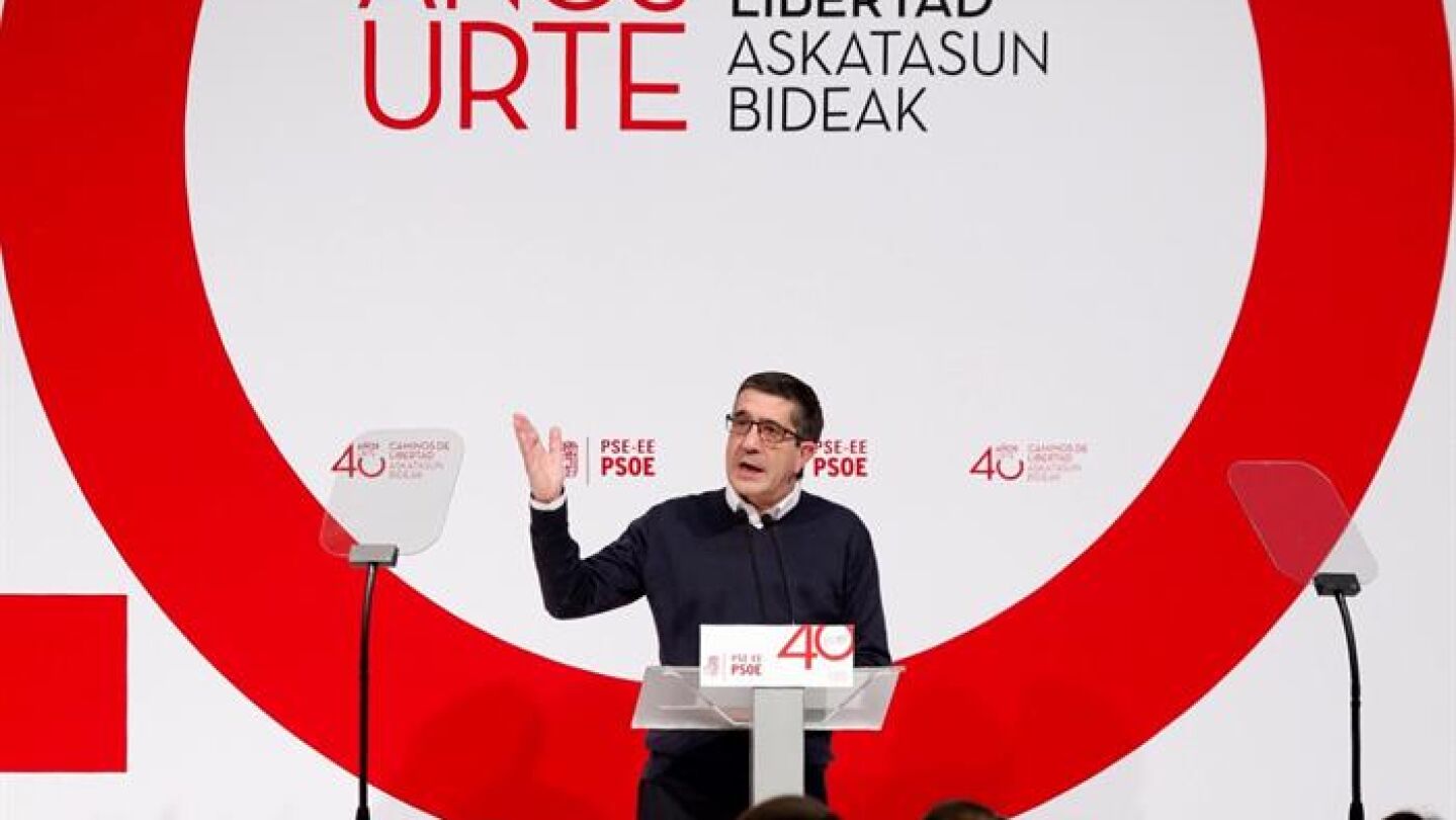 Patxi L&oacute;pez, durante el acto de celebraci&oacute;n del 40 aniversario de los socialistas vascos