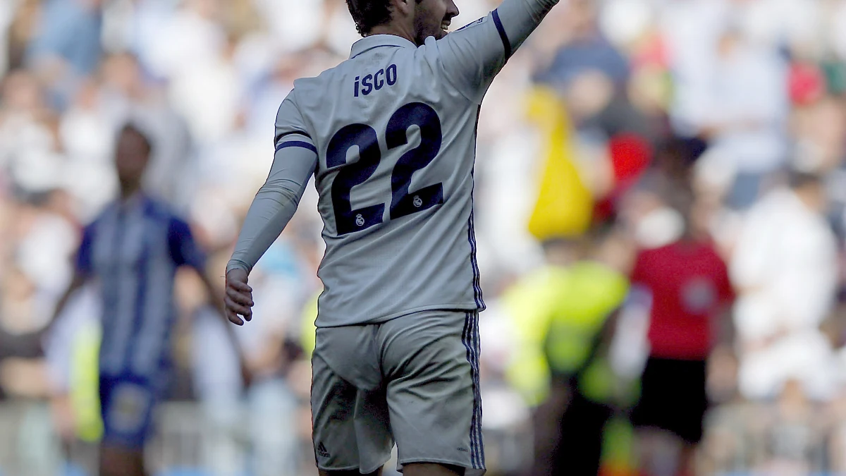 Isco celebra un gol