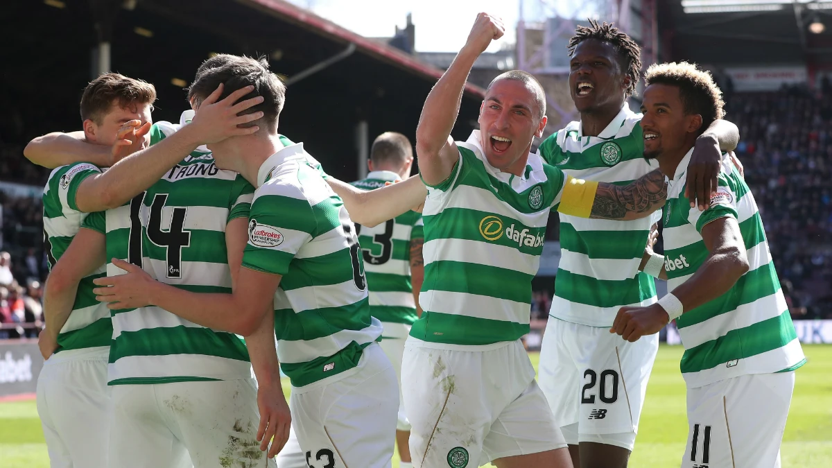 El Celtic celebra un gol