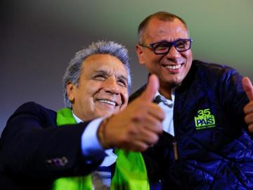El candidato oficialista, Lenín Moreno, junto al vicepresidente ecuatoriano, Jorge Glas El candidato oficialista, Lenín Moreno, junto al vicepresidente ecuatoriano, Jorge Glas