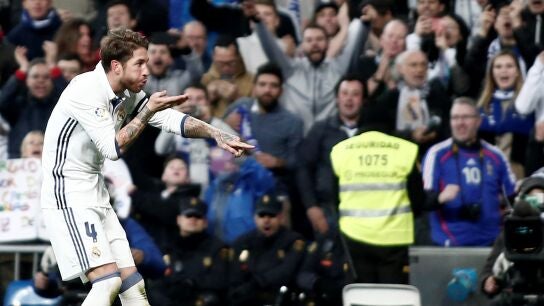 Sergio Ramos celebrando un gol