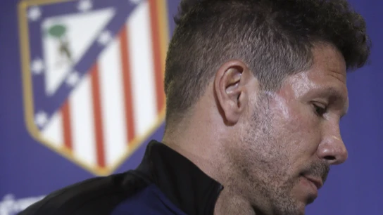 Simeone durante la rueda de prensa Simeone durante la rueda de prensa